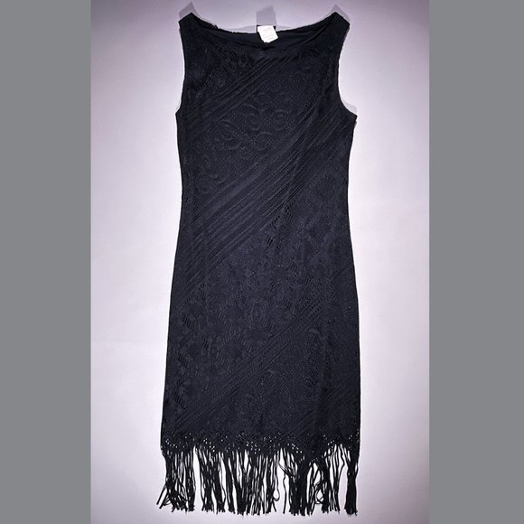 Sassy Black Dress with Lace Design Size Medium - Picture 2 of 14